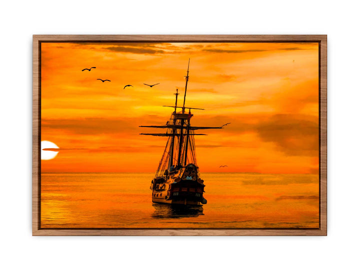 Ship Sunrise Painting 