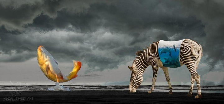 Fish And Zebra Panorama Painting