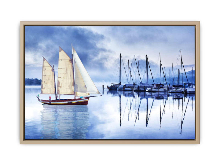 Sailing Ship Blue Painting 