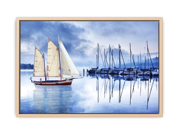 Sailing Ship Blue Painting 