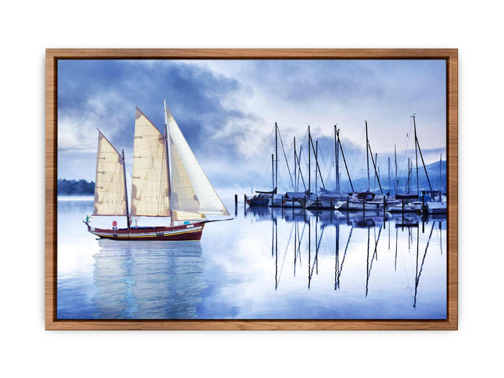 Sailing Ship Blue Painting 