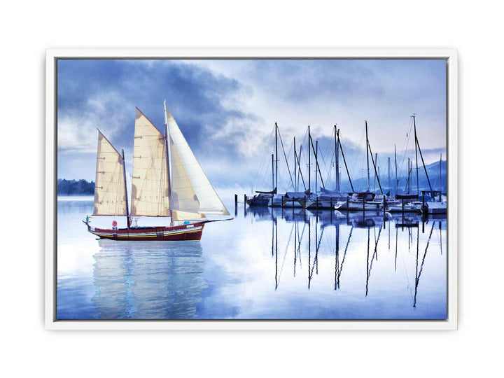 Sailing Ship Blue Painting 