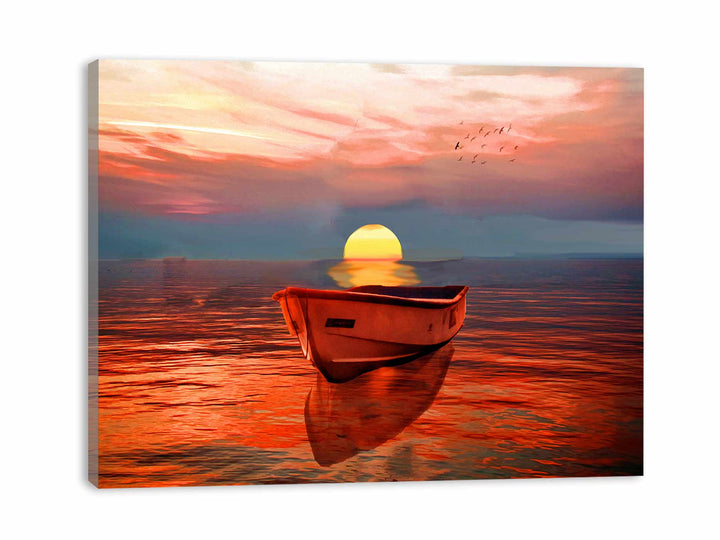 Sailing Ship Sunrise Painting 