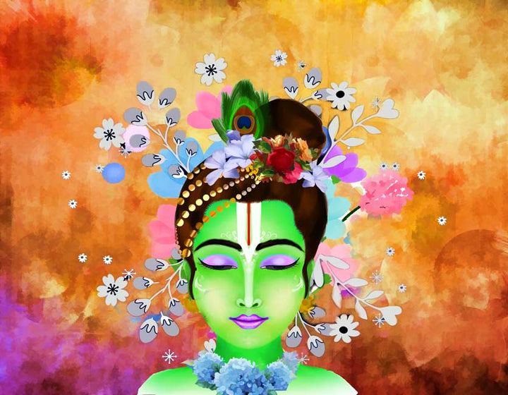 Green Krishna Painting