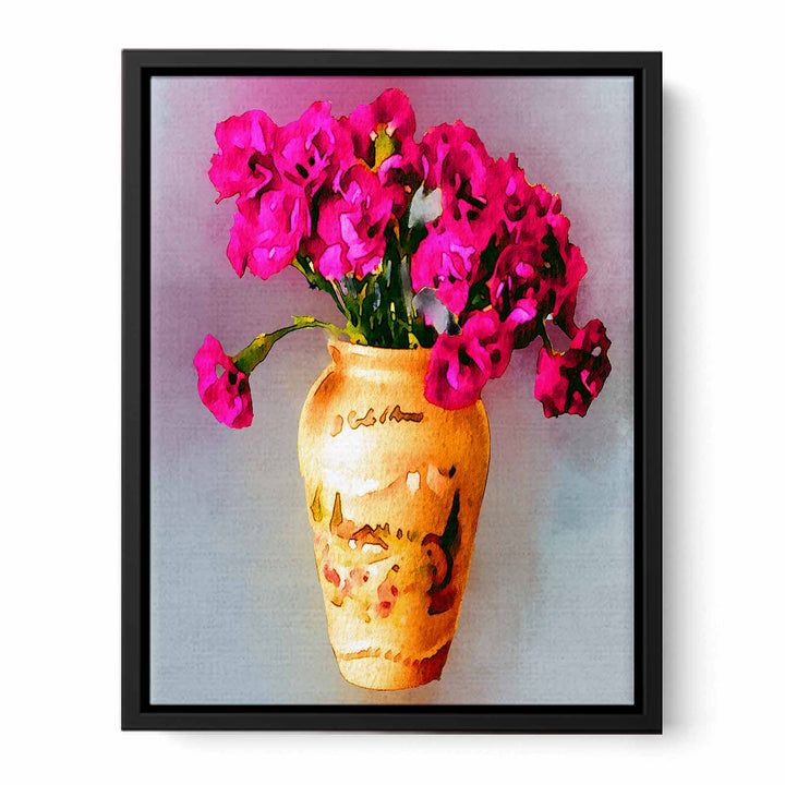 Red Flower and Vase Painting 